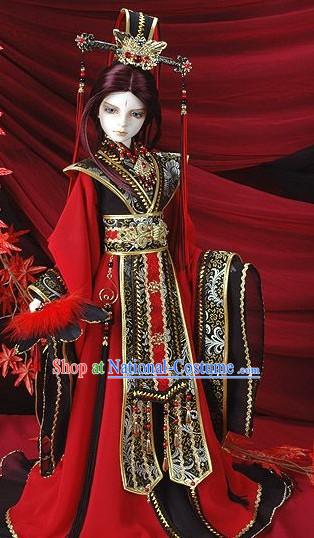 Chinese Prince BJD Halloween Costume Wedding Dress and Hat Complete Sets for Bridegroom