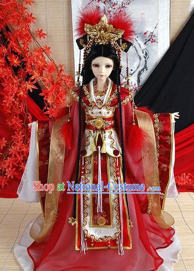 Ancient Chinese Imperial Empress Costumes, Wig and Hair Accessories Complete Set