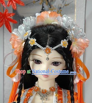 Ancient Chinese Palace Princess Hair Accessories and Long Wig