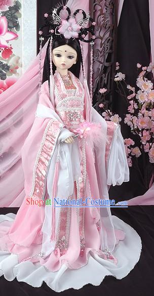 Ancient Chinese Pink Princess Clothing, Wig and Hair Accessories