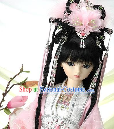 Ancient Chinese Romantic Princess Long Wig and Hair Accessories