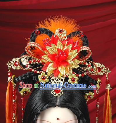 Ancient Chinese Imperial Princess Clothes, Hair Accessories and Long Wig Complete Set