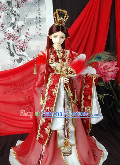 Ancient Chinese Imperial Prince Wedding Dress and Crown Complete Set