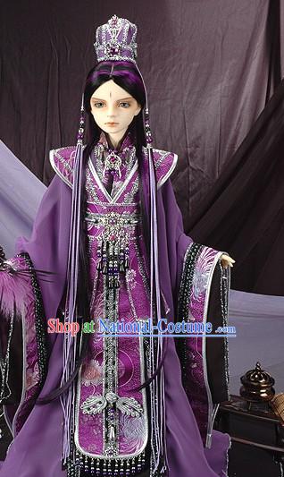 Ancient Chinese Palace Emperor Costumes and Crown Complete Set