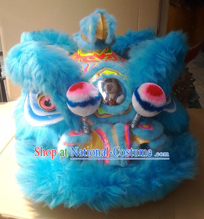 Supreme Light Blue Lion Dance Costumes Complete Set