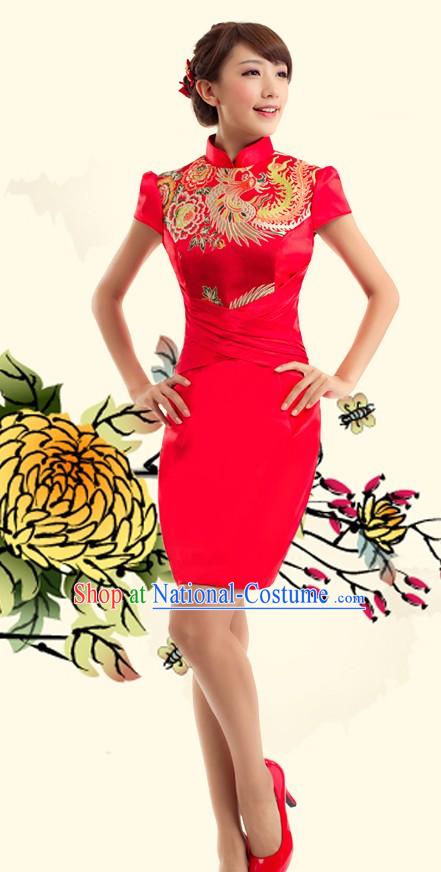 Traditional Chinese Phoenix Wedding Qipao for Women