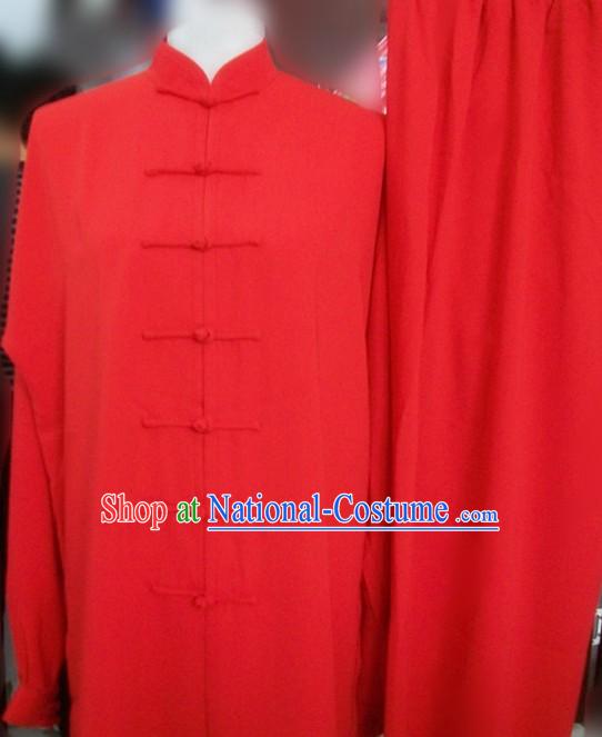 Chinese Classic Red Kung Fu Suit for Both Men and Women