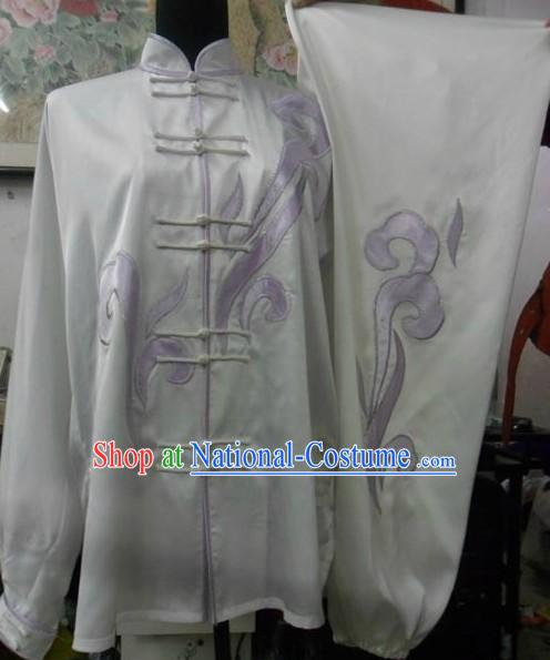 White Silk Cloud Kung Fu Dress for Women