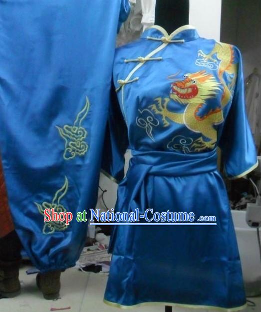 Blue Dragon Silk Womens Tai Chi Clothes