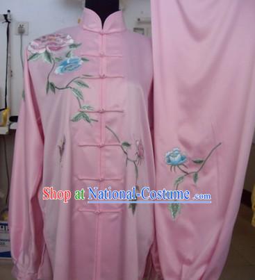 Pink Chinese Martial Arts Competitions Uniform for Women