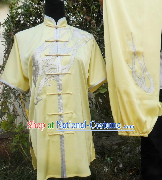 Light Yellow Eagle Silk Kung Fu Garment for Men