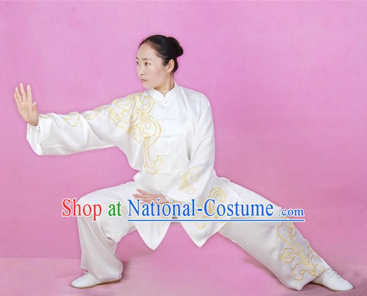 Embroidered Auspicious Cloud Silk Tai Chi Costumes for Both Men and Women