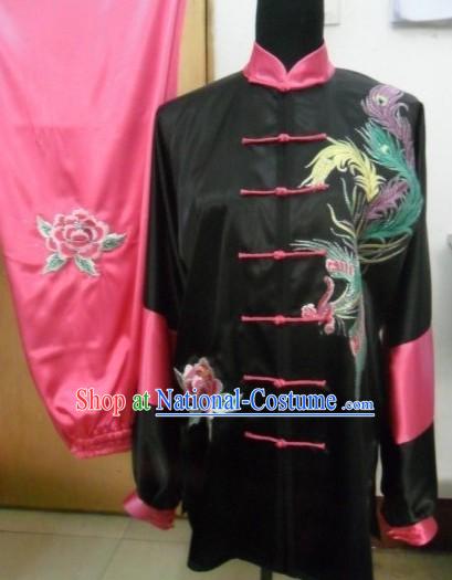 Pure Silk Phoenix Embroidery Martial Arts Costumes for Women