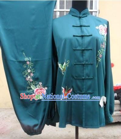 Silk Butterfly and Flower Tai Chi Stage Performance Uniform for Women