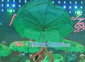 Chinese Classic Green Lotus Leaf Dance Umbrella