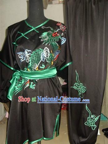 Pure Silk Long Dragon Wushu Competition Uniform for Men