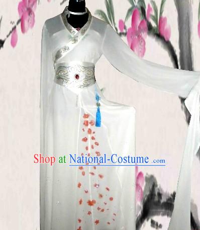 Ancient Chinese Long White Sleeve Dance Costume