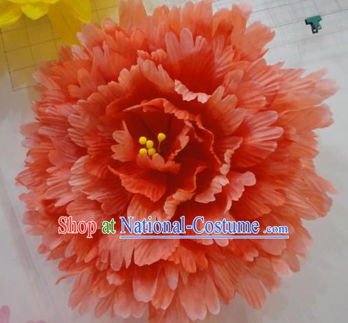 Chinese Classic Red Peony Flower Dance Umbrella