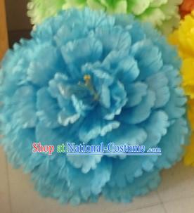 Chinese Blue Peony Flower Dance Umbrella