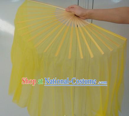 Transparent Yellow Dance Fan