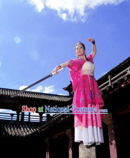 Ancient Chinese Swordswoman Costume Complete Set