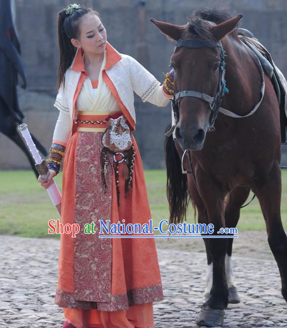 Ancient Chinese Female Knight Costumes Complete Set