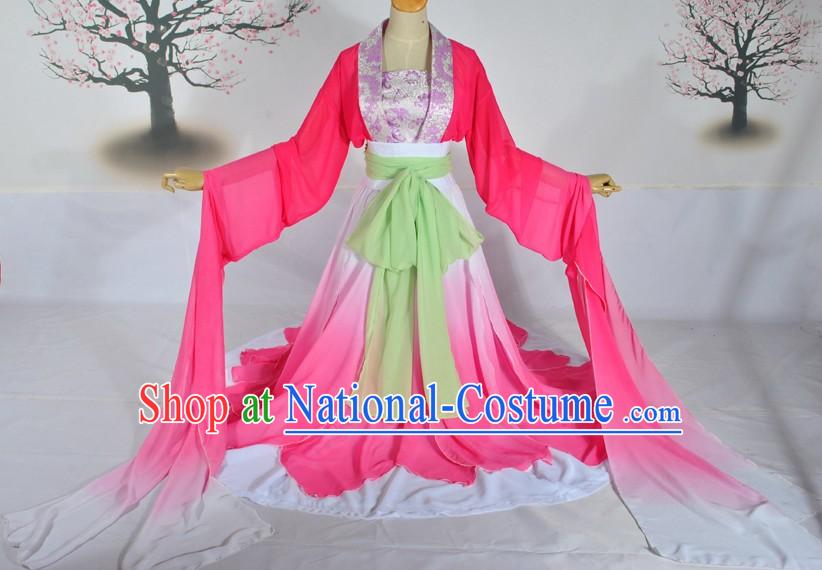 Ancient Chinese Color Transition Palace Dancing Costume Complete Set