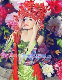 Chinese Red Wedding Phoenix Crown