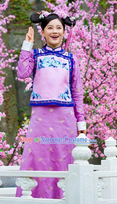 Ancient Chinese Qing Dynasty Princess Costumes, Wig and Headpieces