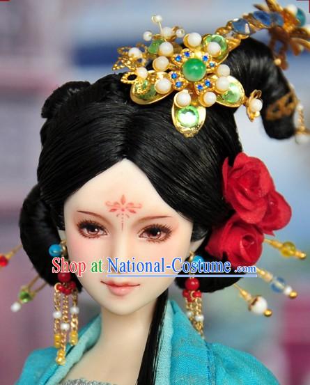 Ancient Chinese Palace Queen Hair Accessories and Wig