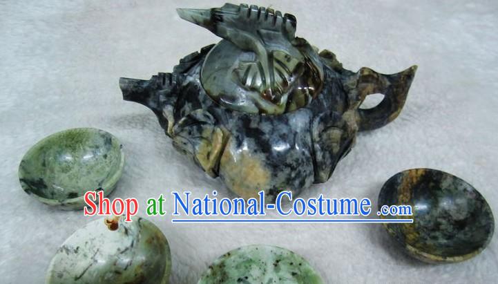 Chinese Natural Jade Stone Teapot