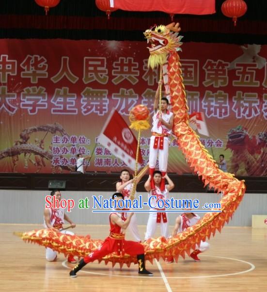 Competition and Parade Peking Net Dragon Dance Costumes Complete Set for Adults