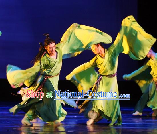 Green Classical Dancing Costumes for Men