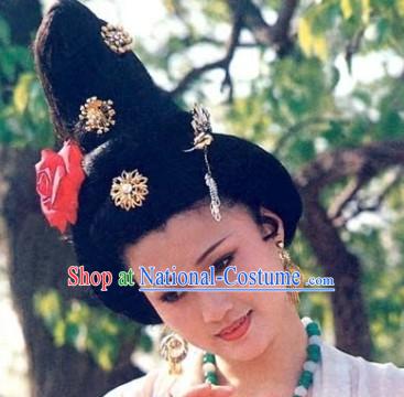 Tang Dynasty Yang Guifei Wig and Hair Accessories