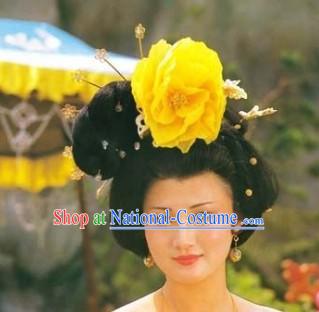 Tang Dynasty Empress Yang Guifei Wig and Hair Accessories