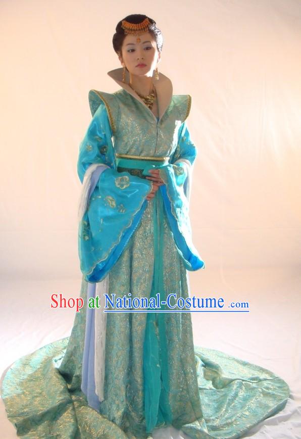 Ancient Chinese Palace Princess Costumes and Headpiece Complete Set