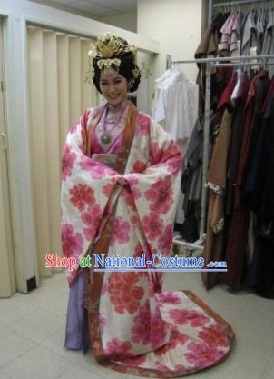 Ancient Chinese Palace Empress Costumes and Hair Accessories Complete Set