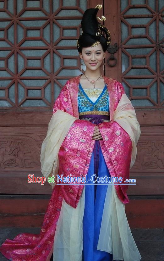 Ancient Chinese Palace Empress Costumes, Wig and Hair Accessories Complete Set