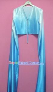 Blue Color Transition Water Sleeve Dance Costumes