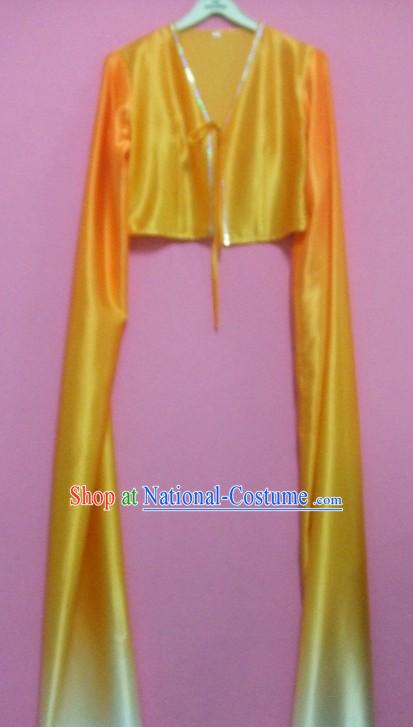 Yellow Gradual Change Water Sleeve Dance Costumes