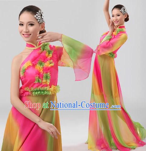 Traditional Chinese Yangge Fan Dancing Costumes for Women