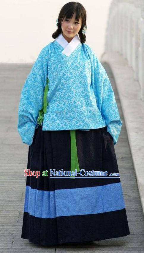 Ancient Chinese Blue Clothing for Women