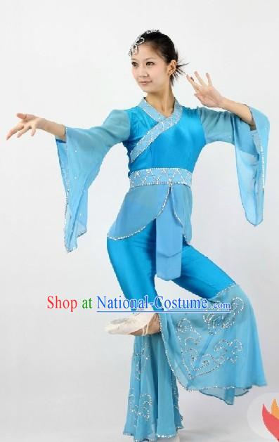 Chinese Classical Blue Dance Costumes for Women