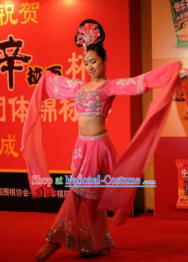 Traditional Chinese Long Sleeve Palace Dancing Costumes for Women