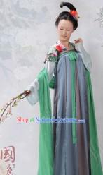 Ancient Chinese Tang Dynasty Palace Women Clothes 4 Sets