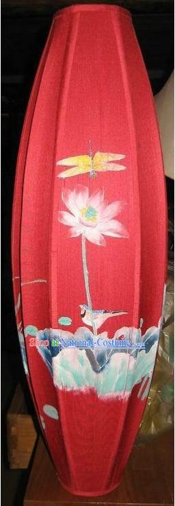 Chinese Classic Handmade and Painted Red Silk Hanging Lantern