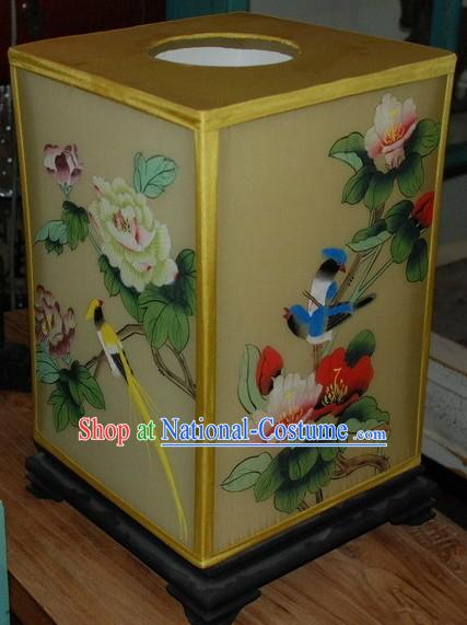 Chinese Classic Handmade and Painted Silk Desk Lamp