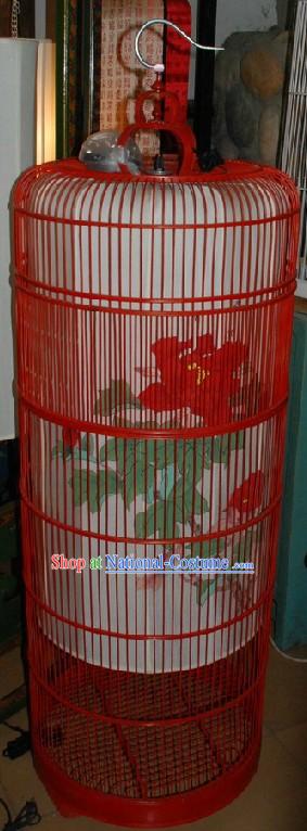 Ancient Ming Dynasty Antique Style Hand Painted Birdcage Lantern Set