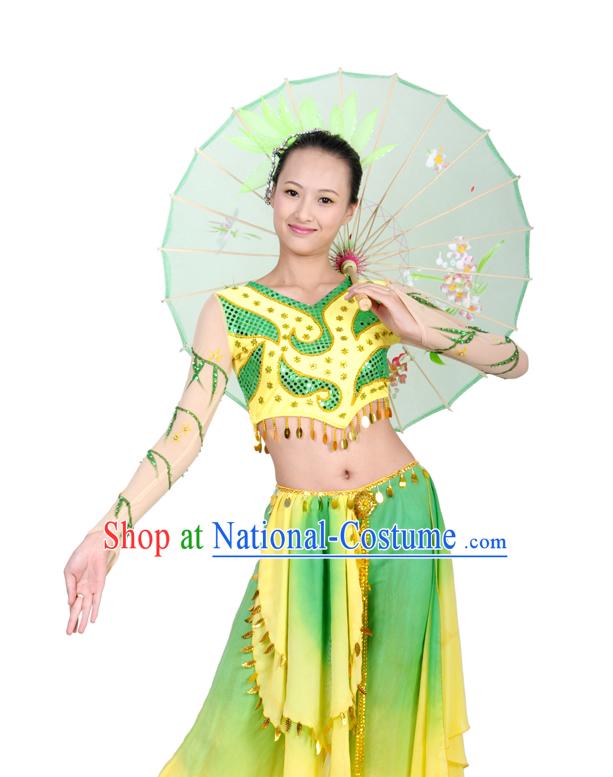 Traditional Chinese Willow Umbrella Dance Costumes for Women