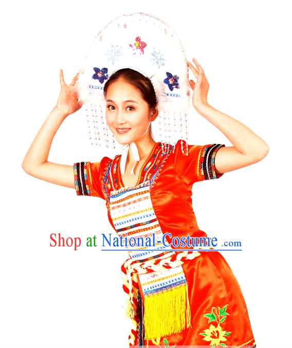 Chinese Taiwan Gaoshan Minority Stage Performance Dance Costume for Women